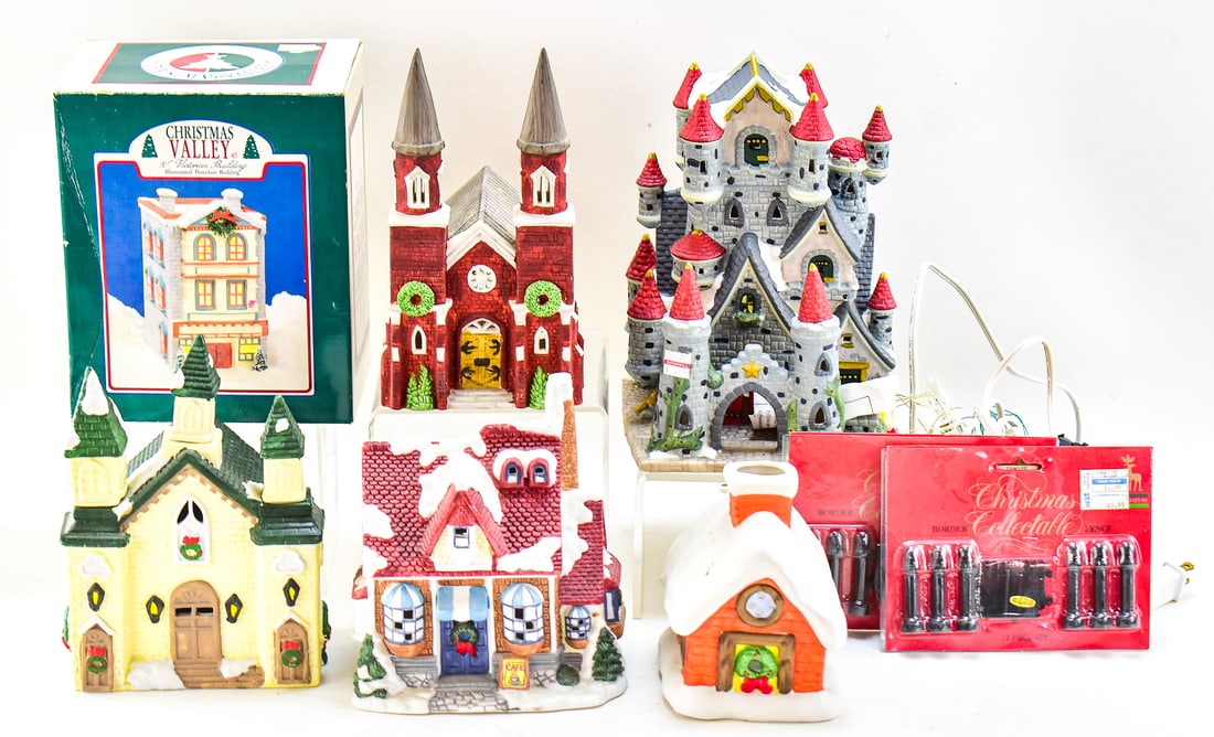 CHRISTMAS TOWN BUILDINGS ASSORTMENT; DEPARTMENT 56, ST. NICHOLAS SQUARE VILLAGE, DICKENS (1 of 3)