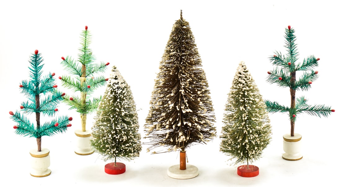 SIX BOTTLE BRUSH CHRISTMAS TREES (1 of 3)