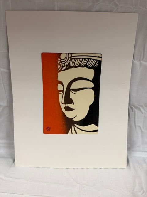 Wood Block: Woodblock print titled Kisshoten, Joruri-ji Temple by Kato Nishijima