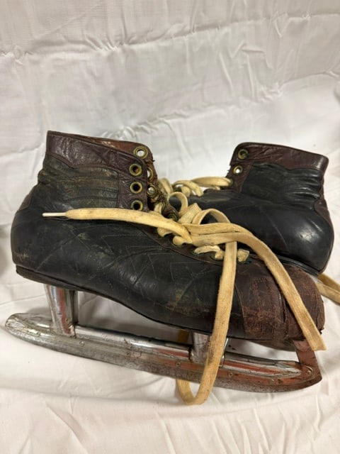 Vintage Ice Hockey Skates: Vintage leather ice hockey skates