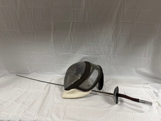 Fencing Sword/Mask: Vintage Castello fencing mask & Castello No. 10 fencing sword with French champion hand guard