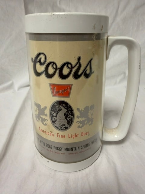 Vintage Coors Beer Thermo: Vintage Coors Beer Thermo-Serve insulated plastic mug