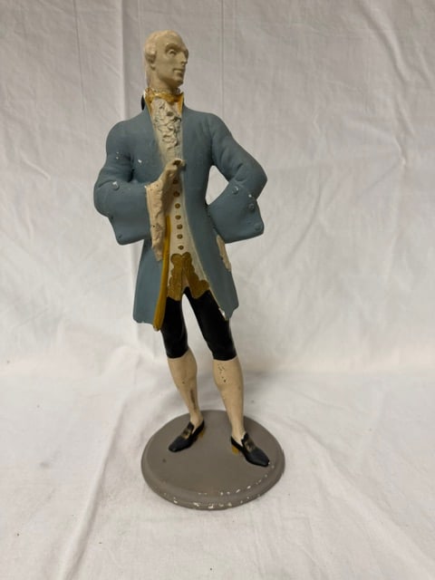 Gentelman in Blue Coat: Porcelain figurine of 18th-century gentleman in a blue coat