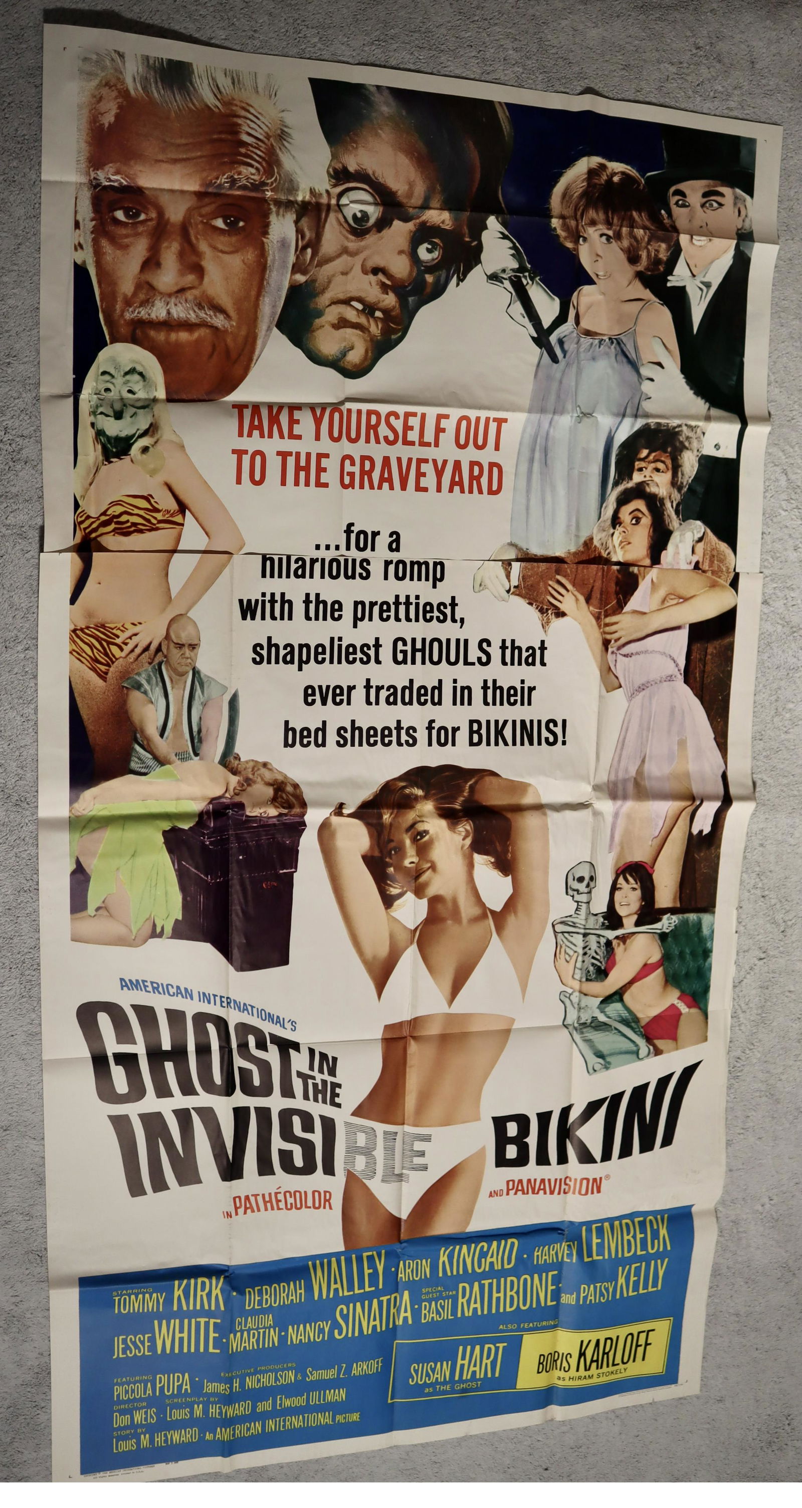 Original Ghost in the Invisible Bikini -Three Sheet Movie Poster (1 of 1)