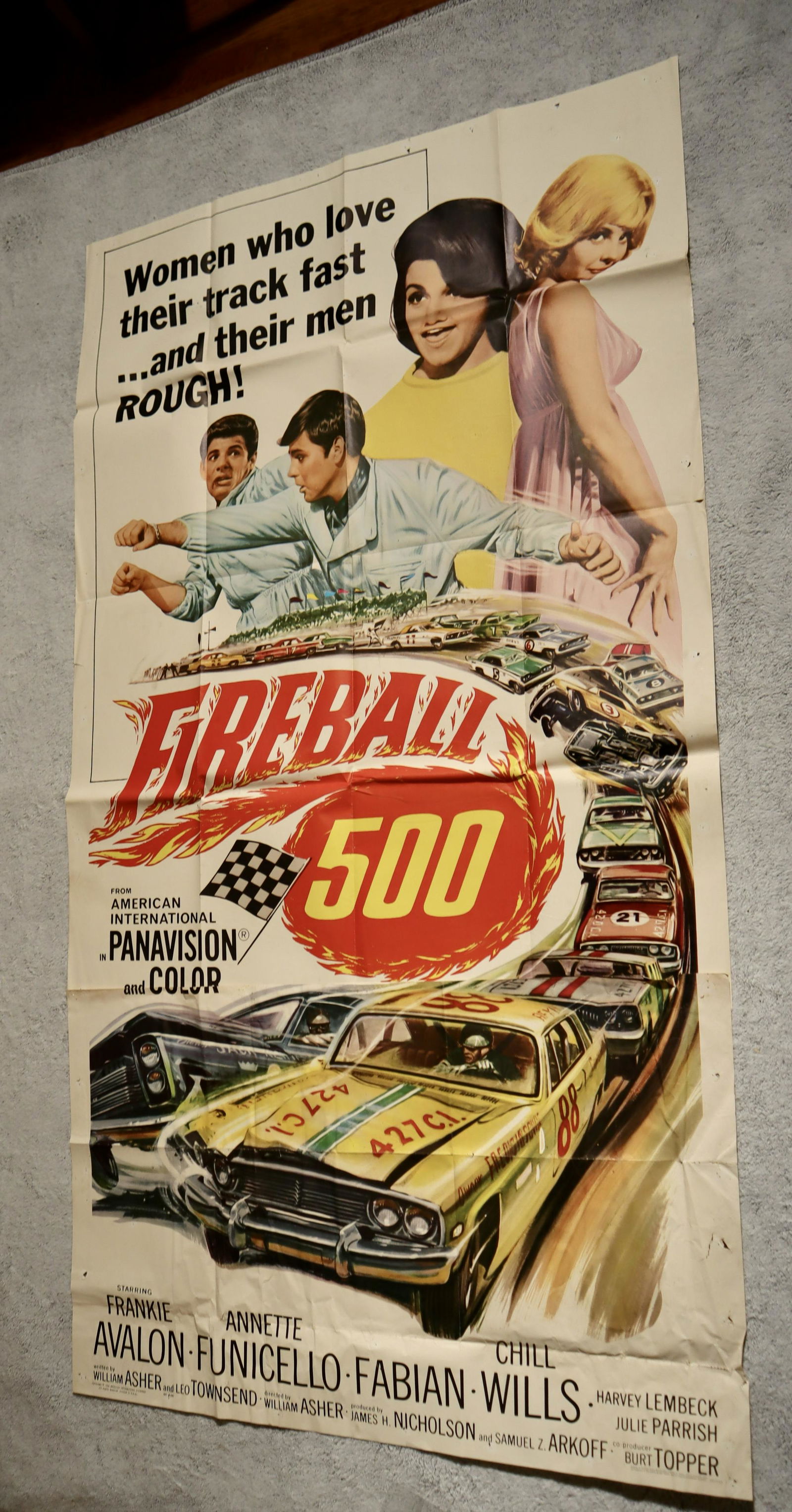Original FireBall 500 Three sheet movie poster (1 of 1)