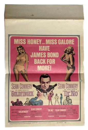 Original Goldfinger/Dr. No Combo James Bond Window Card (1 of 2)