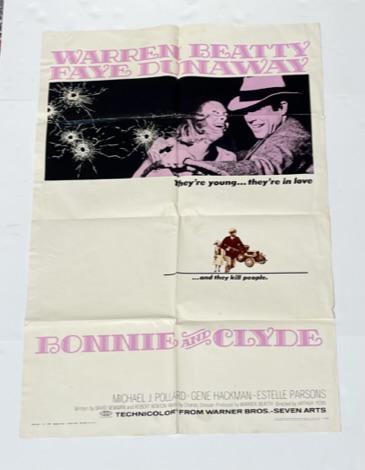 Original Bonnie and Clyde One Sheet Movie Poster (1 of 3)
