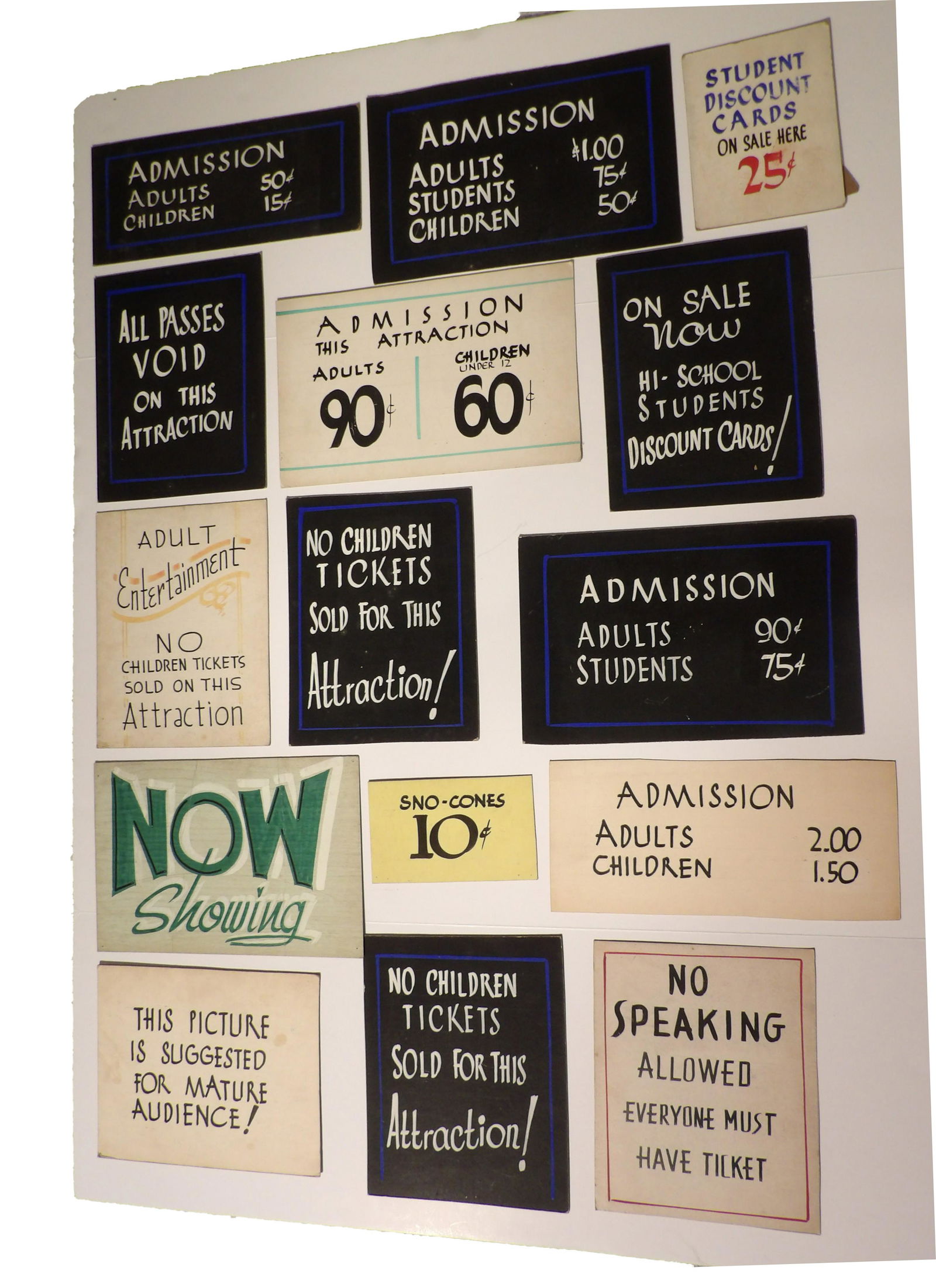 Group lot of 13 theater signs (1 of 2)