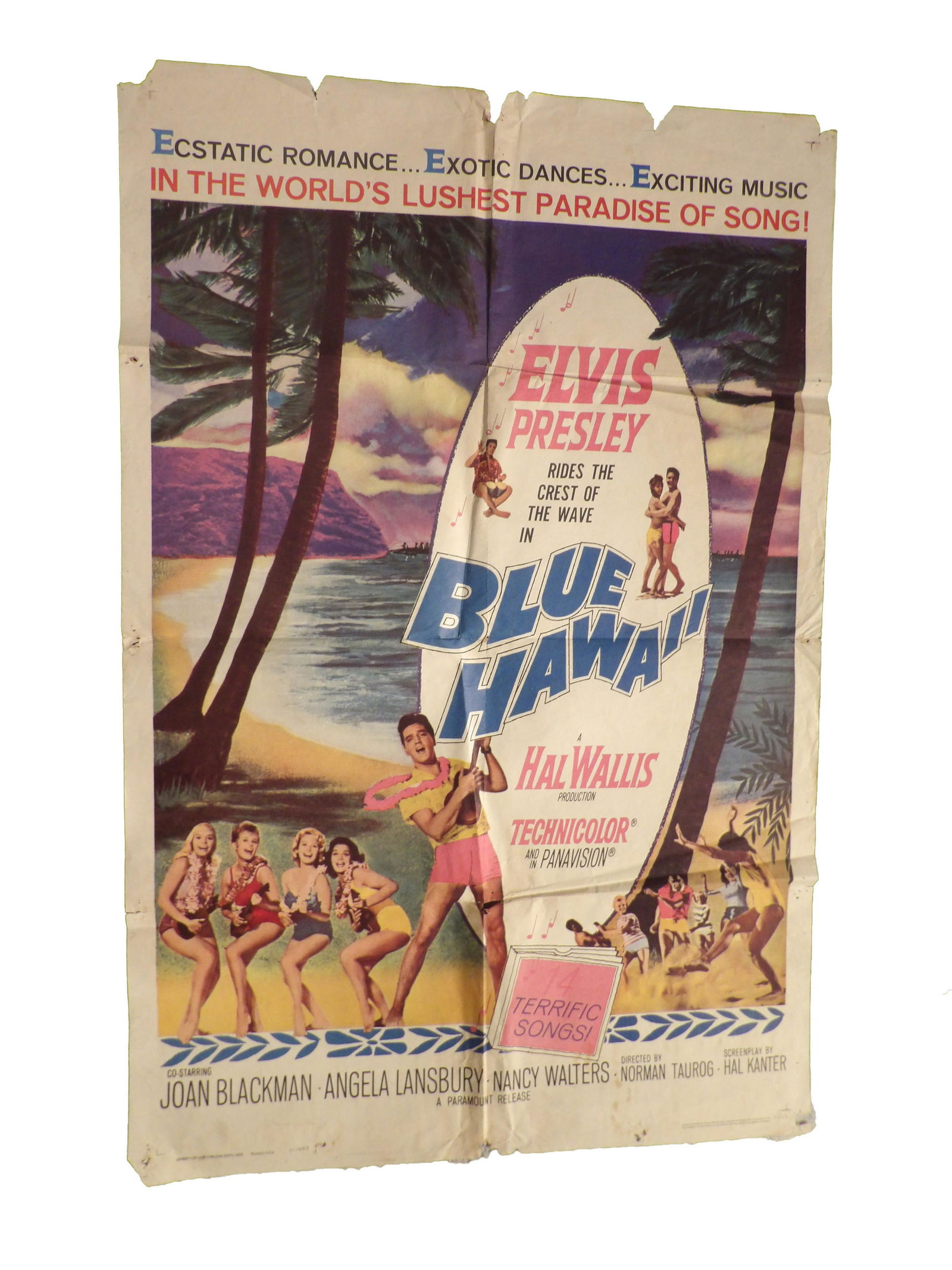 Original Elvis Presley Blue Hawaii  Paramount, 1961 One Sheet Movie Poster  & Lobby Card (1 of 9)