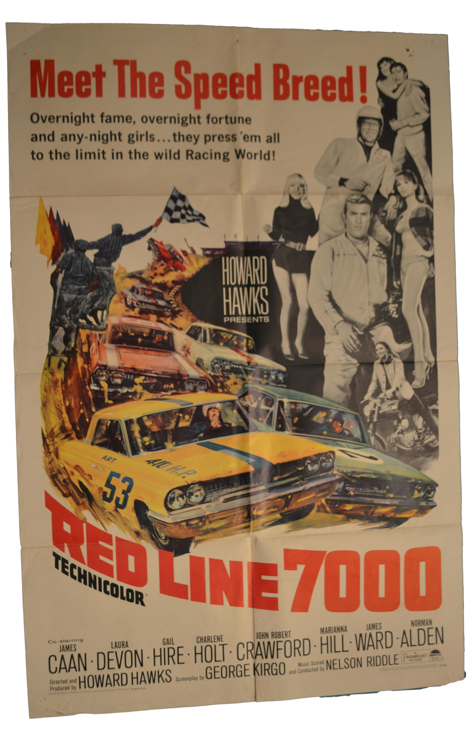Original Red Line 7000 Paramount, 1965   One Sheet Movie Poster (1 of 4)