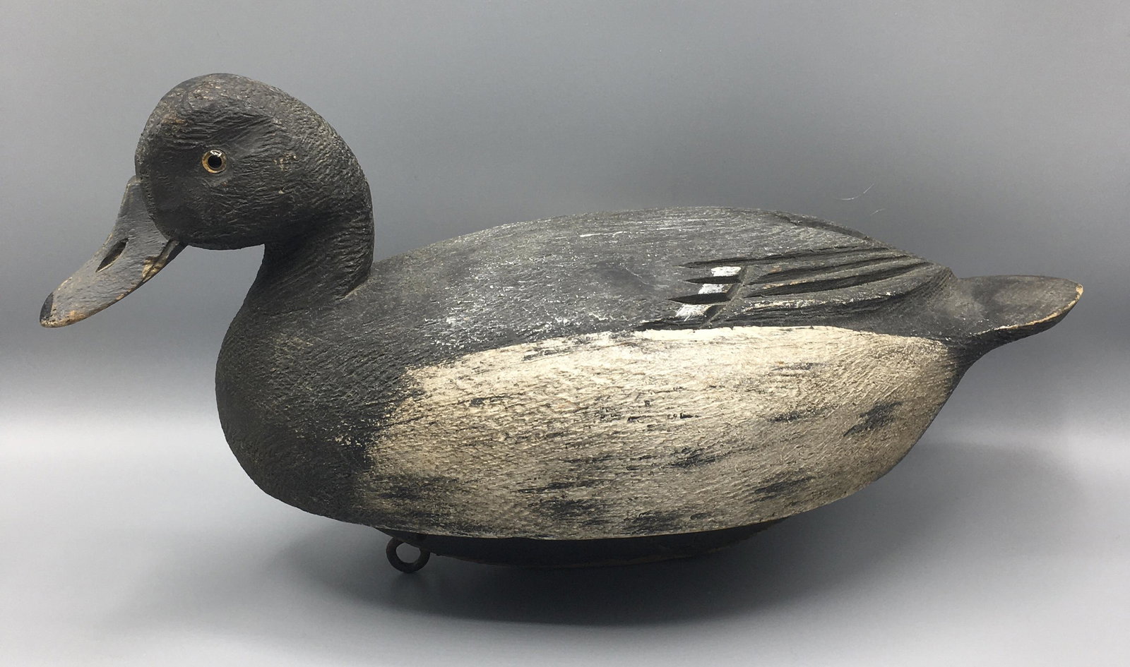 Pair of Bluebills by Ralph Malpage: A pair of 15 inch Scaup decoys by Ralph Malpage (1928-2017) London, Ontario, Canada. He is remebered for his decoy carving and his quote "By carving something from this tree. It lives again because of