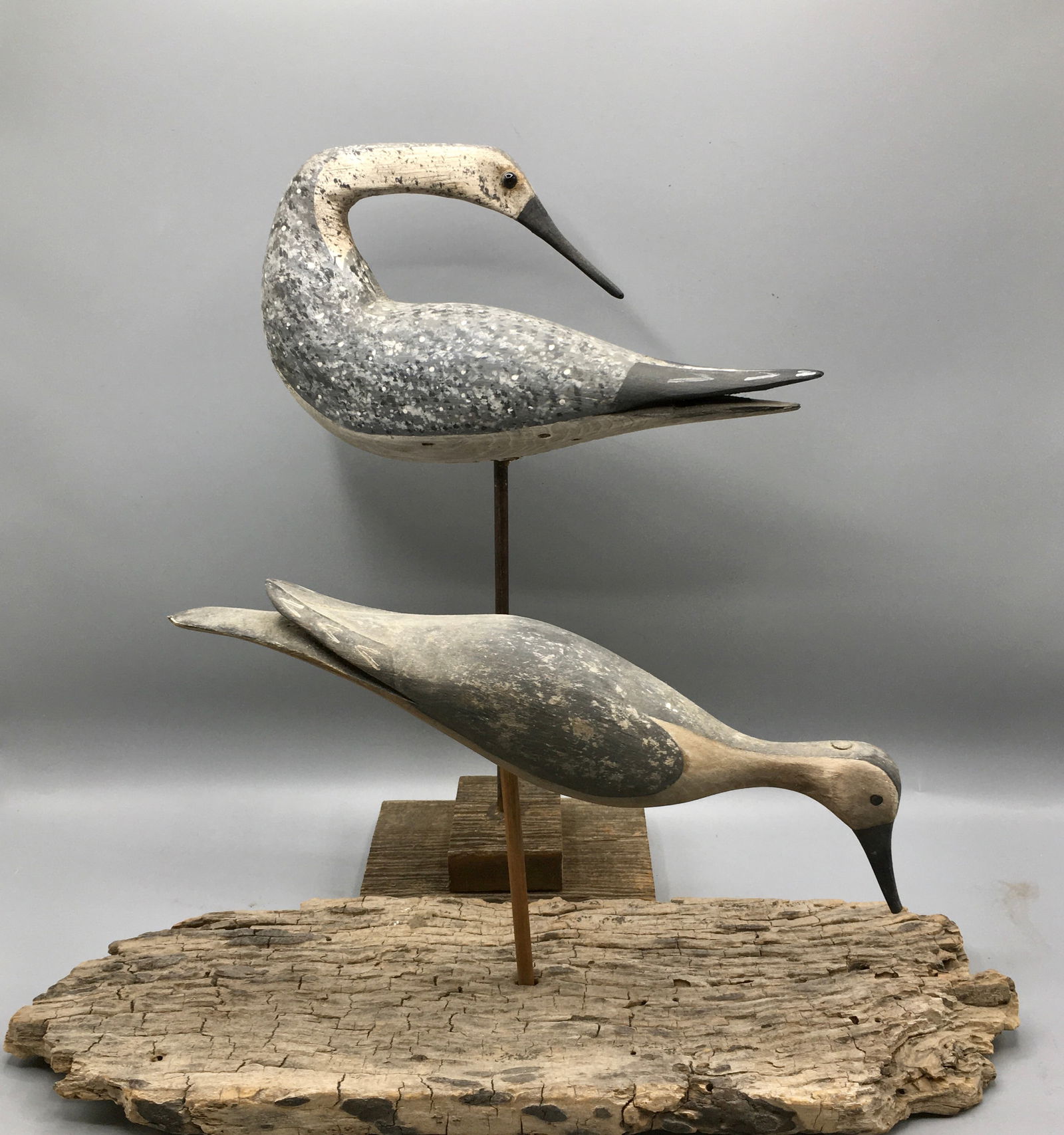 Two Shorebird decoys by Bruce Beiber (1 of 4)