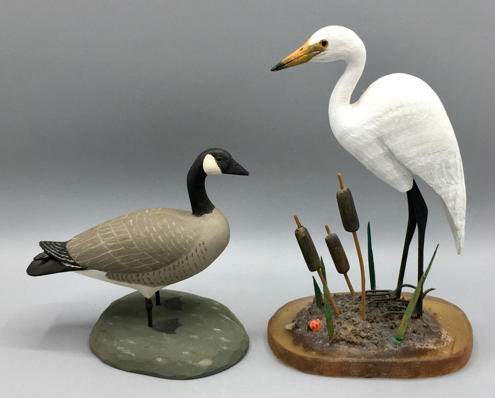 Miniature Heron and a Miniature Canada Goose (1 of 4)