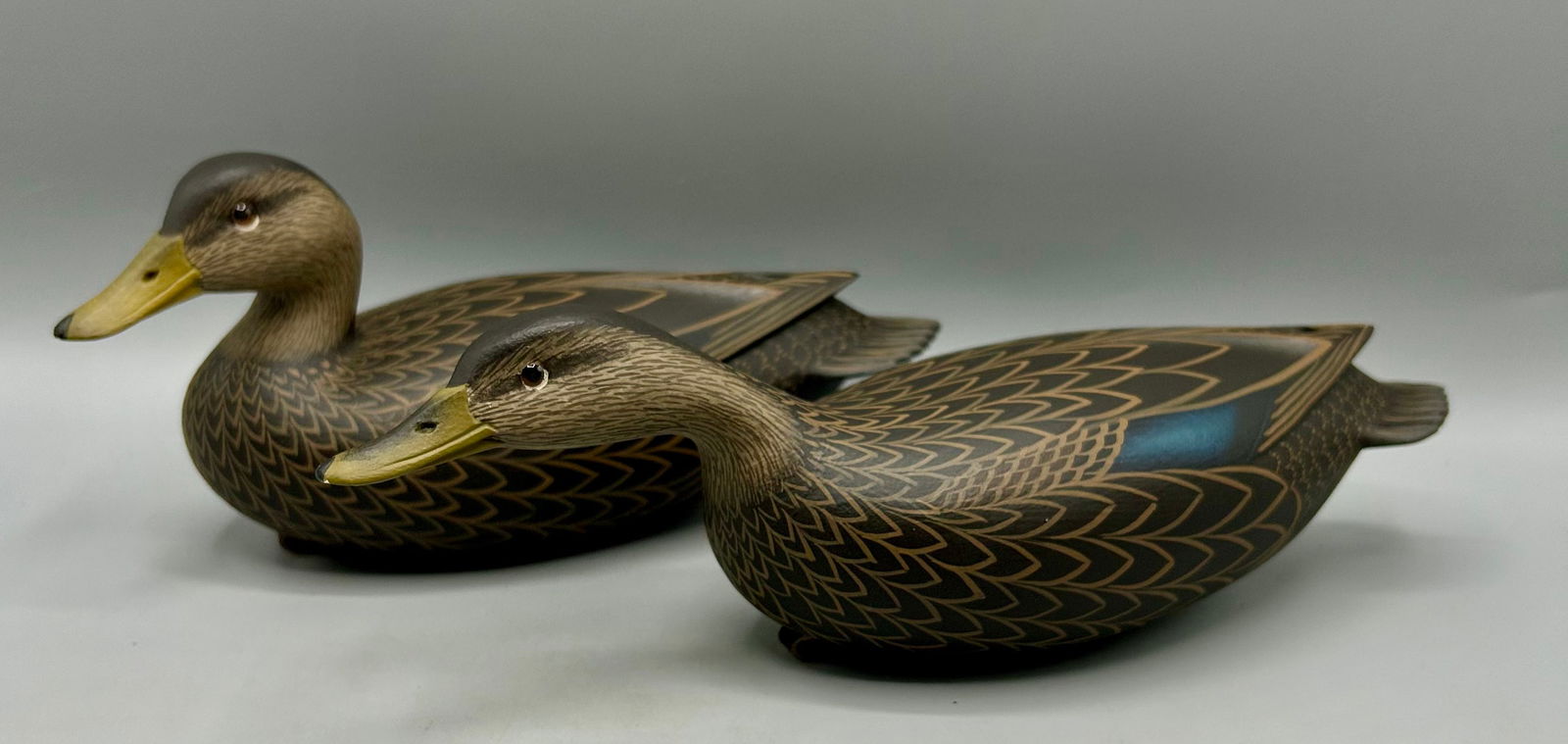 Two Half Size Black Duck Decoys (1 of 6)