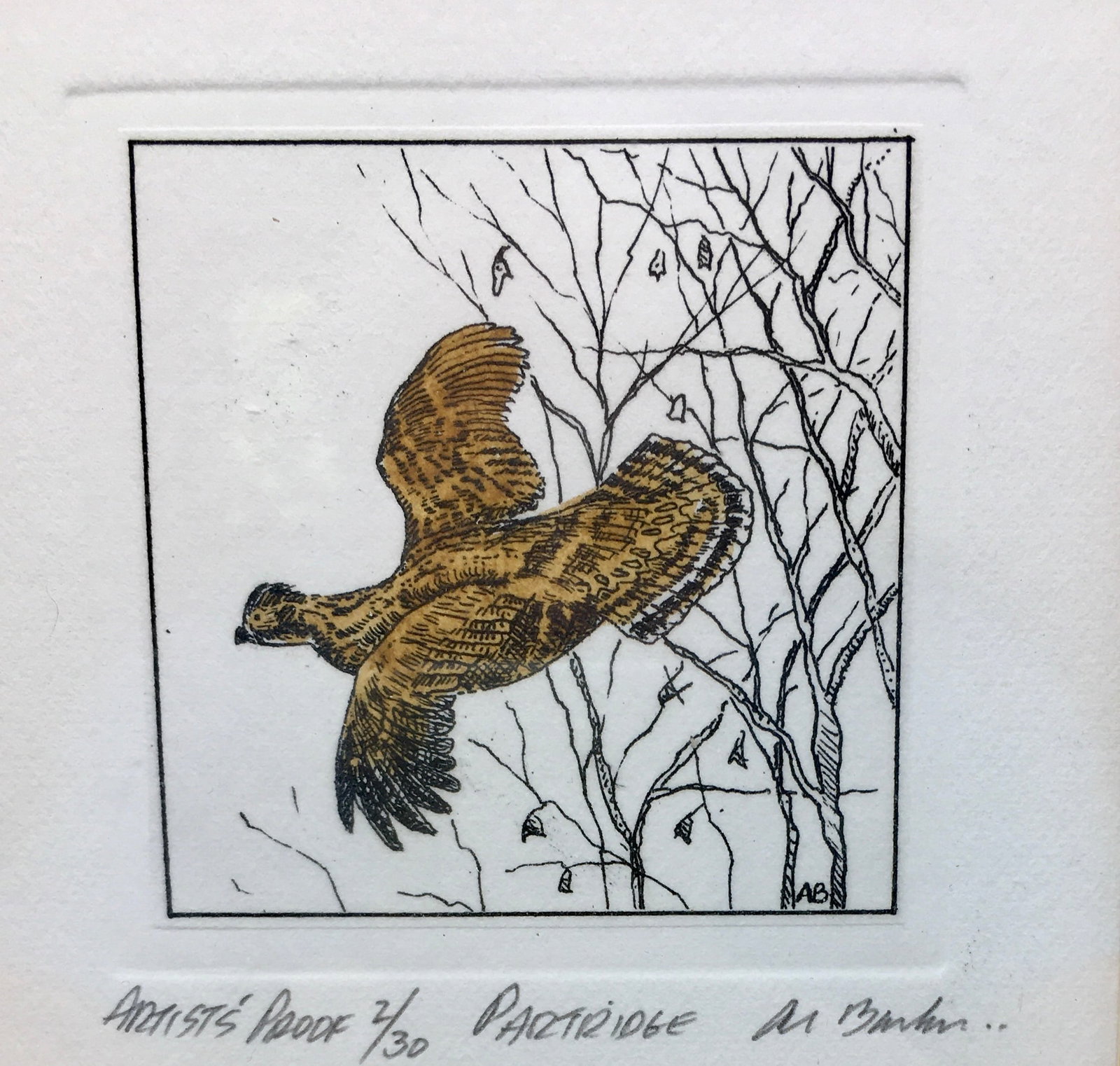 Hand Colored Etching by Al Barker (1 of 3)