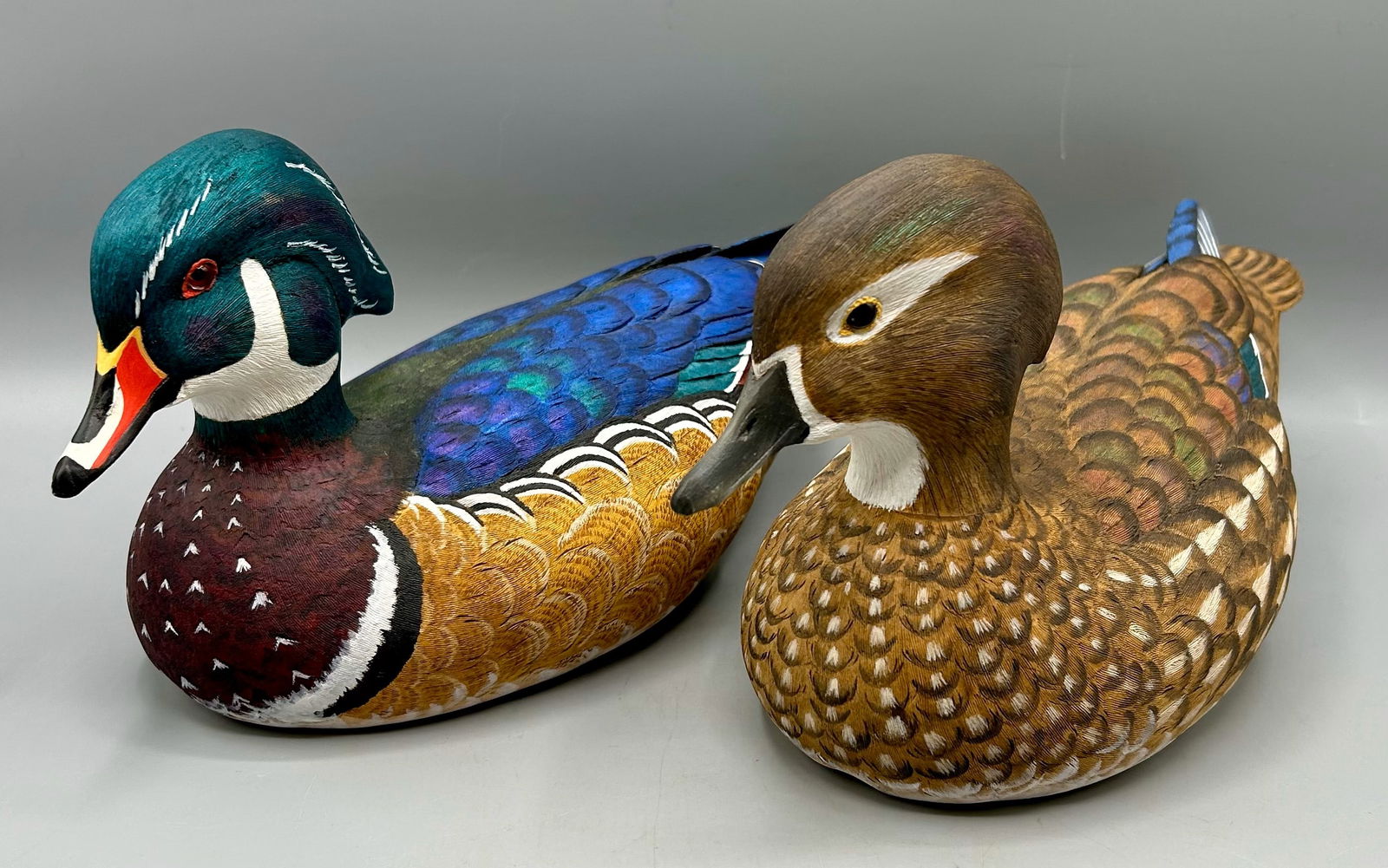 Two-Thirds Size Wood Duck Pair by Hadley Co. (1 of 4)