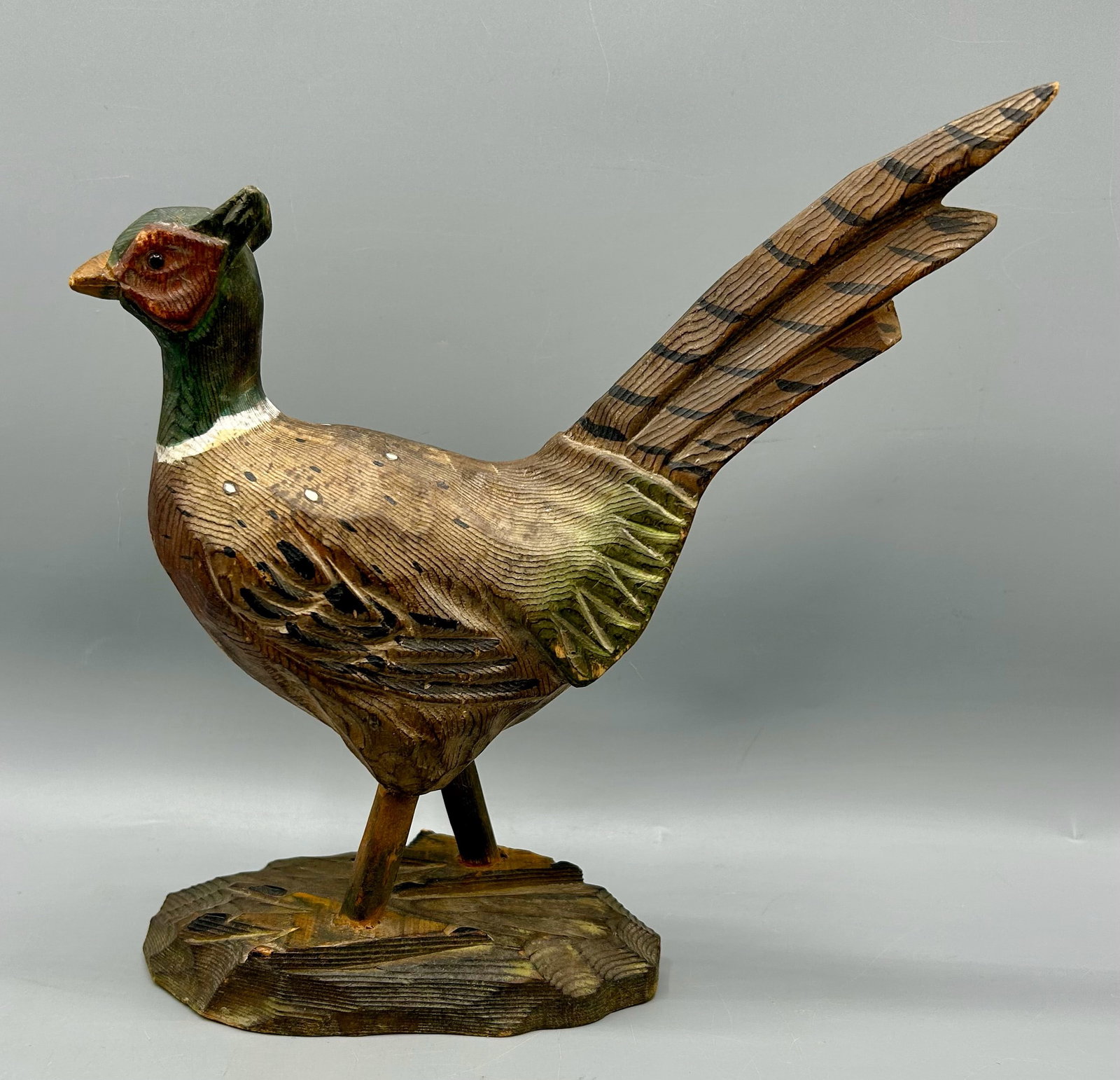 Early Miniature Ring-Necked Pheasant Carving (1 of 4)