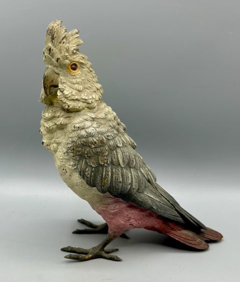 Hand Painted Bronze Parrot / Cockatoo by Bergman (1 of 4)