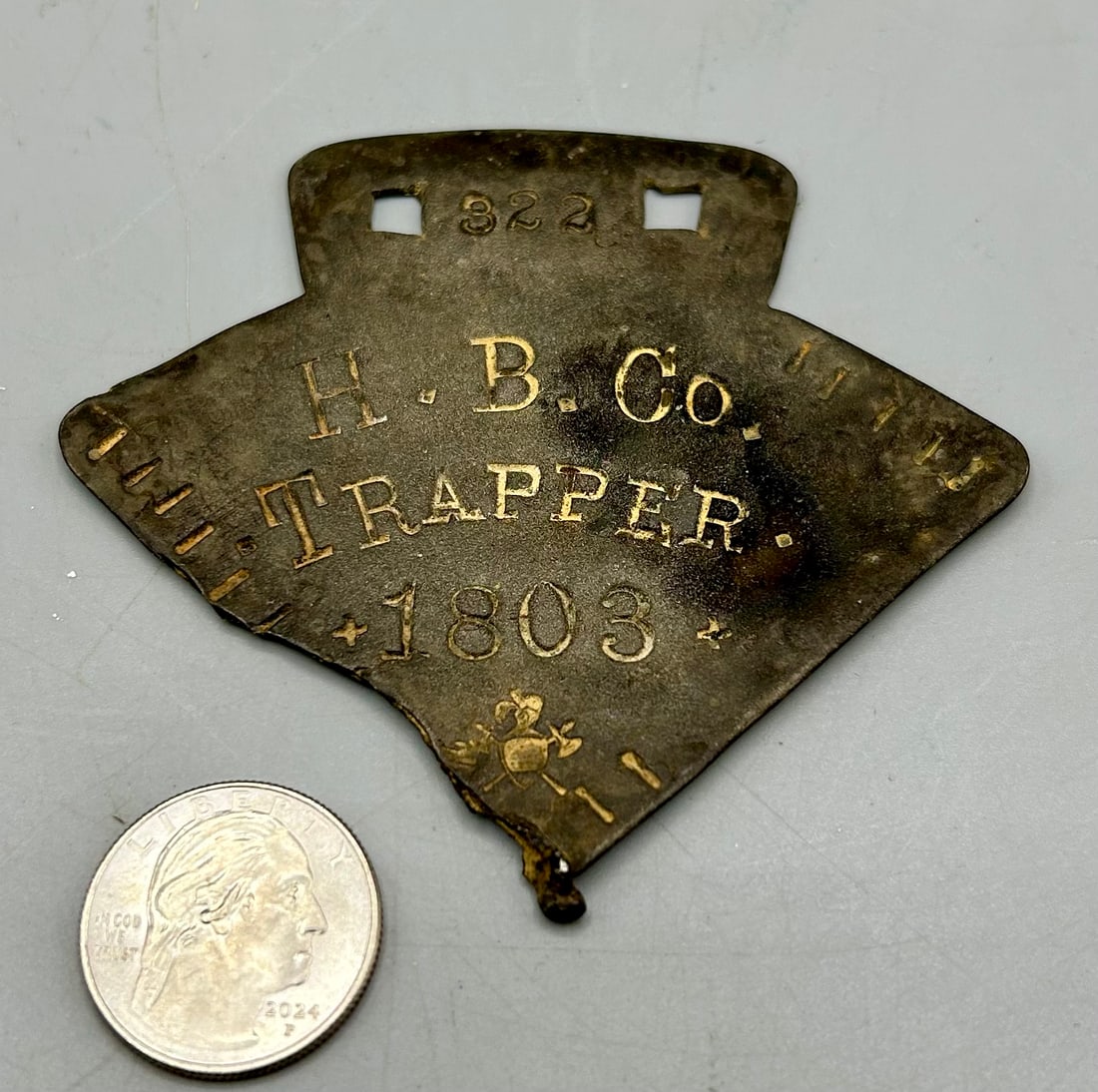 1803 Hudson Bay Co.Trapper License #322 (1 of 2)