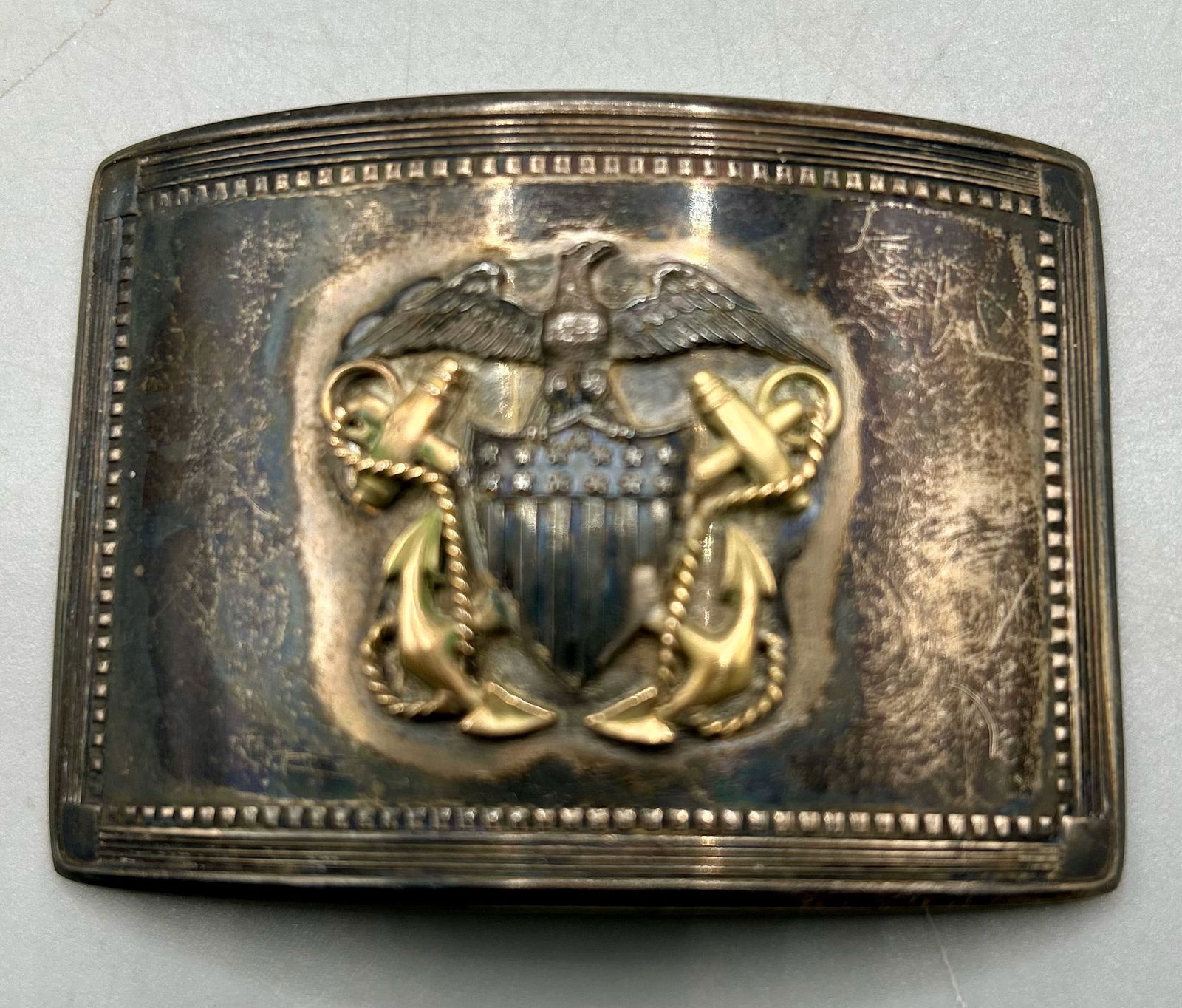 Sterling Silver U.S. Navy Belt Buckle (1 of 2)