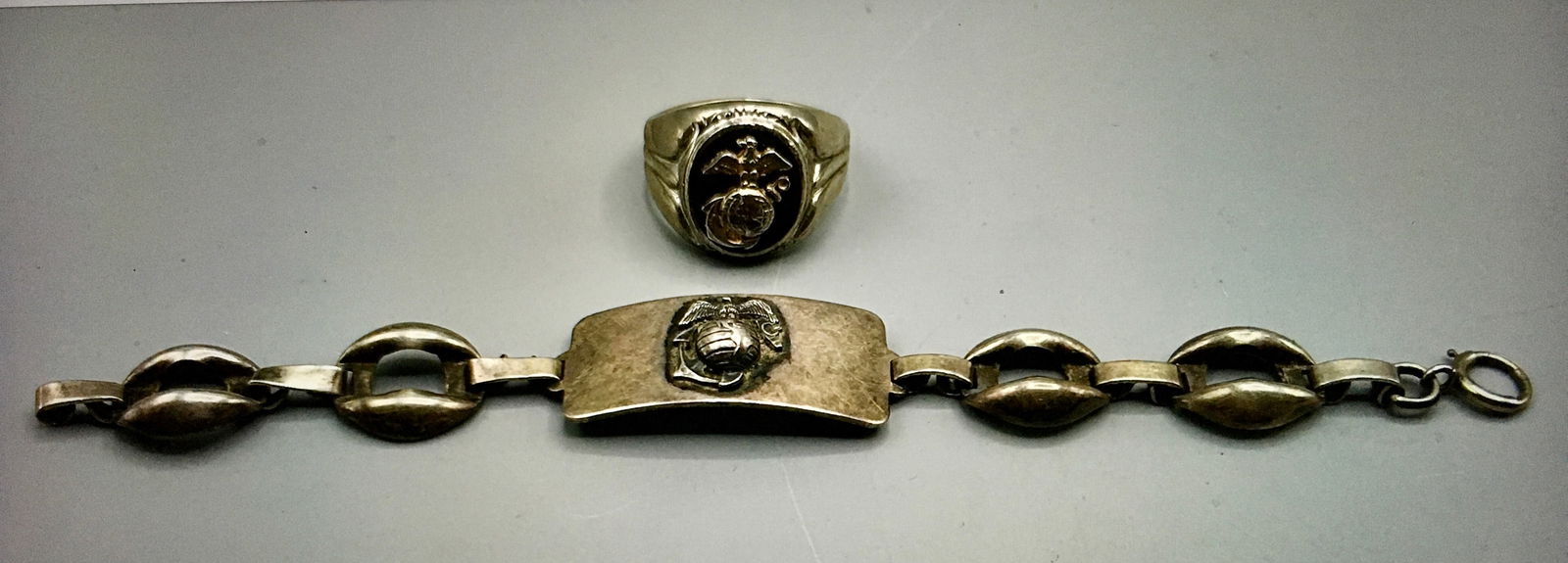 U.S. Marine Corps Sterling Ring & Bracelet (1 of 2)