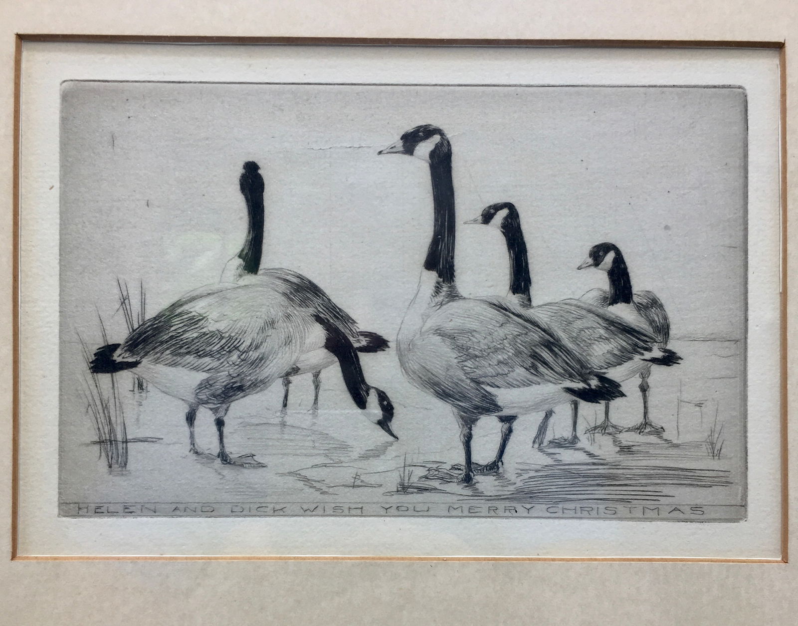 Christmas Card Etching by Richard E. Bishop (1 of 2)