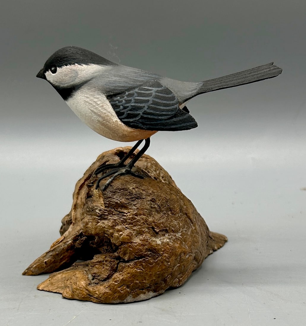 Two-Thirds Size Chickadee Carving by Wm. Reinbold (1 of 5)
