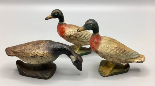 Three Miniature Cast Iron Waterfowl Bottle Openers