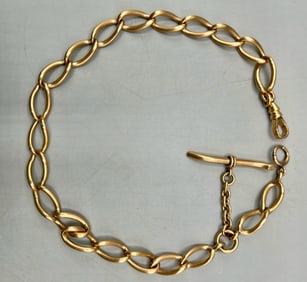 A 14 Kt Gold Pocket Watch Fob Chain