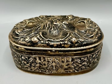 Antique Repousee Sterling Ring Box