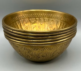 Six Brass Bowls