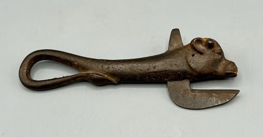An Early Cast Iron Bull Can Opener