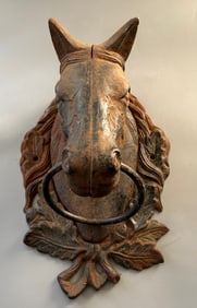 Cast Iron Horse Head Wall Mounted Hitching Ring