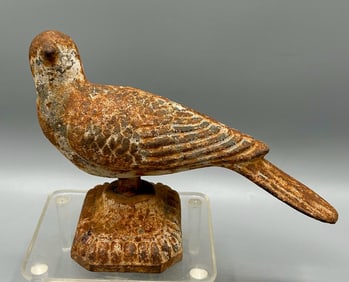 Cast Iron Song Bird Sculpture