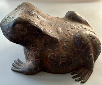 Large Bronze Toad Sculpture