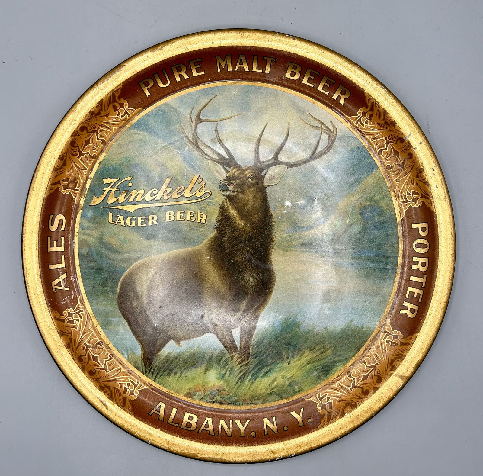 Hinckel's Lager Beer Advertising Serving Tray (1 of 2)