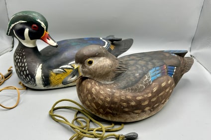 Custom Order Wood Duck Pair by John Mulak