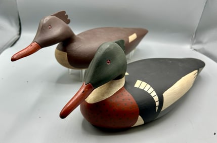 Pair of Red-Breasted Merganser By Frank Dobbins