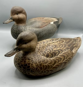 Outstanding Pair of Gadwall Decoys by Wheldon Bordelon