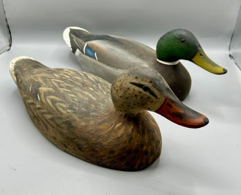 Pair of Mallard Decoys by Mike Borrett