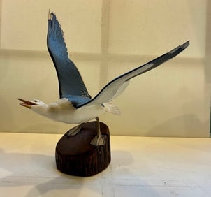 Life Size Herring Gull Sculpture by Doug Hopkins