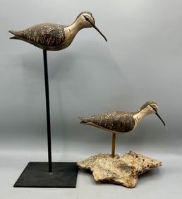 Two Peep Shorebird Decoys by Harry Monk