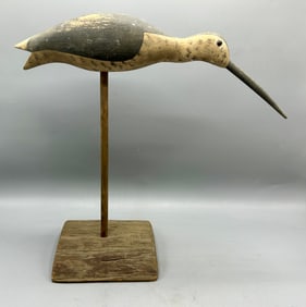 A Feeding Yellowlegs Decoy by Samuel Stevens