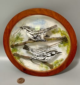 Early Round Bird Plaque by Arthur Peltier