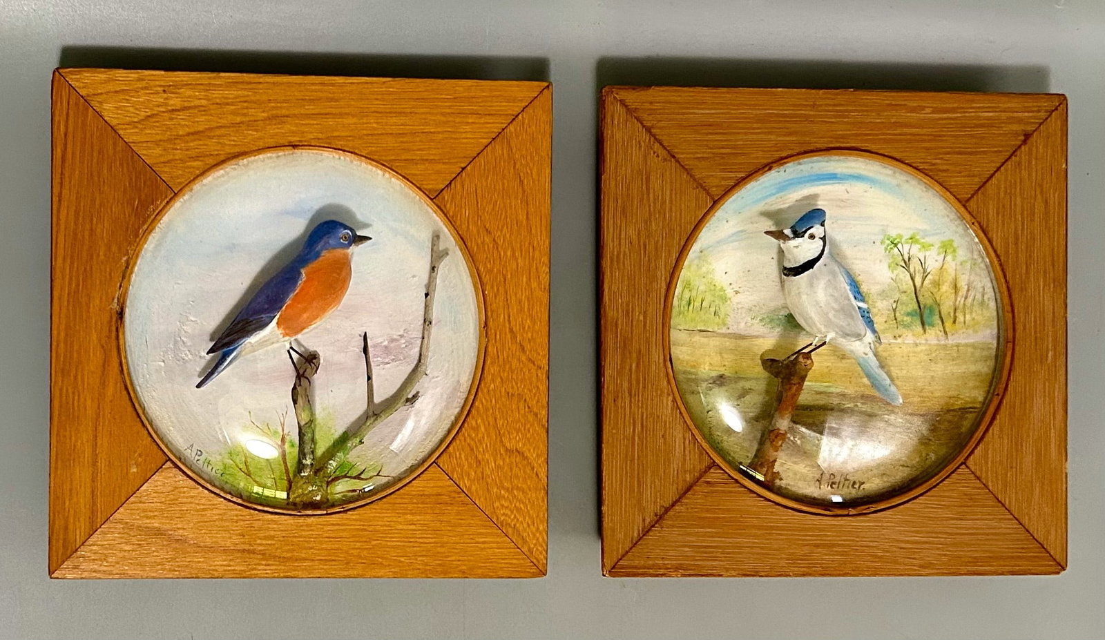 Two Miniature Duck Carving Plaques by A. Peltier (1 of 3)