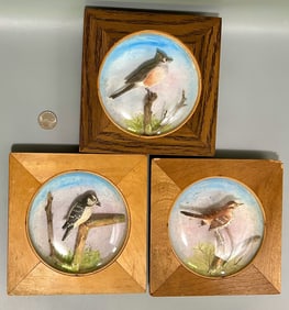 Three Bird Plaques by Arthur Peltier