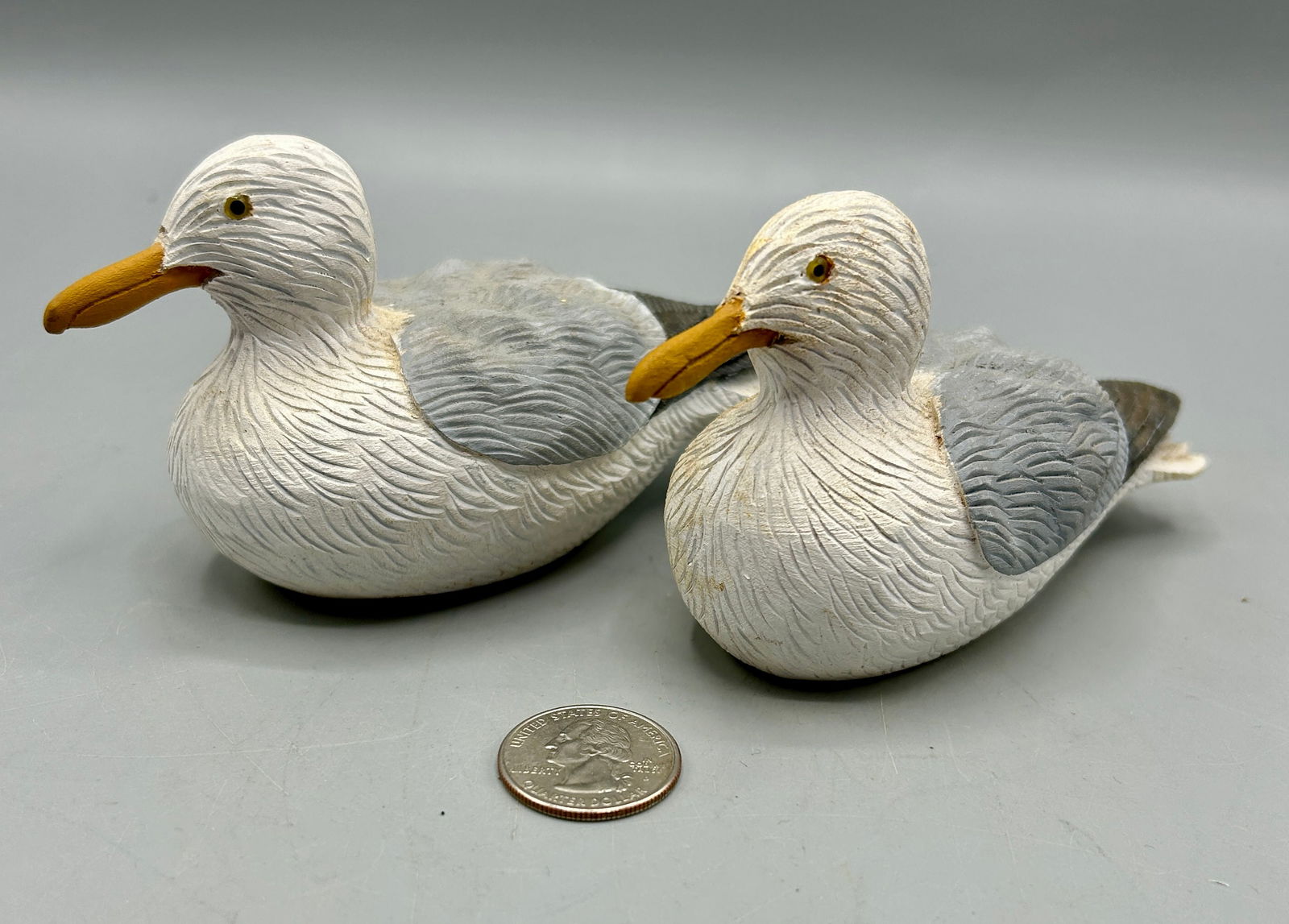 Two Miniature Seagull Decoys by Mark Dooley (1 of 3)