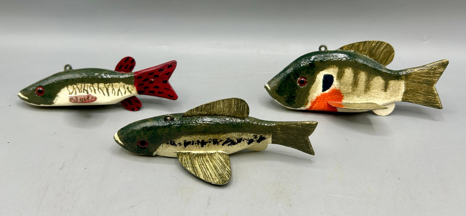 Three Small Fish Decoys by Buzz Turnock (1 of 4)