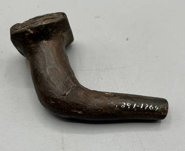 Catlinite Carved Native American Pipe: 3-1/4" presumed to be Catlinite carved Native American Pipe. Deaccessioned from Museum collection, still retaining museum collection numbers on one side of the stem. Could also be made of very old cla