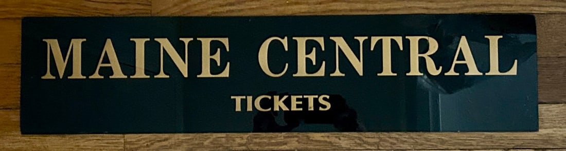 Reverse Painted Glass Railroad Depot Sign (1 of 1)